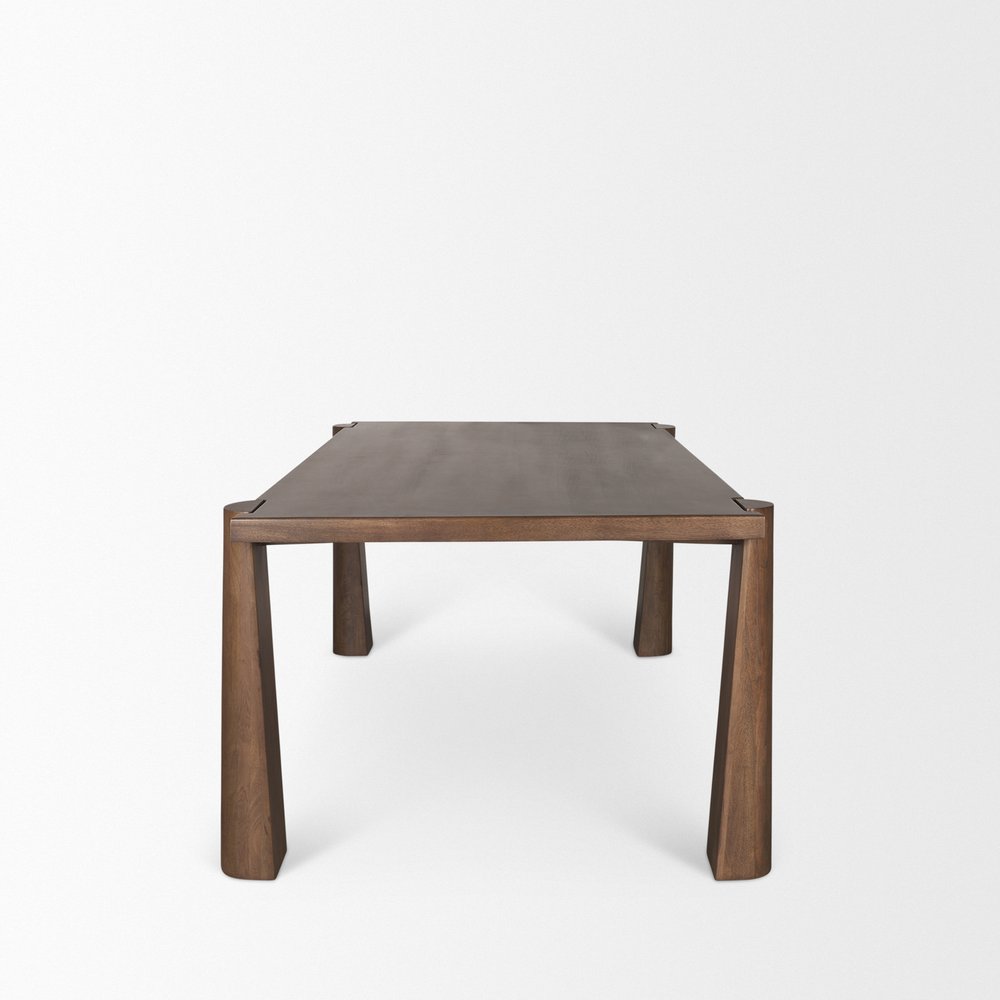 84" Brown Solid Wood Dining Table