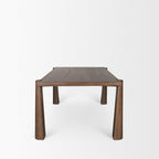 84" Brown Solid Wood Dining Table