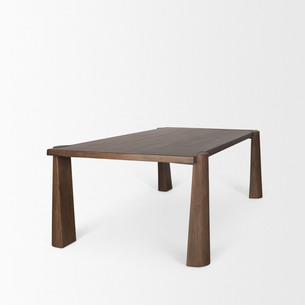 84" Brown Solid Wood Dining Table