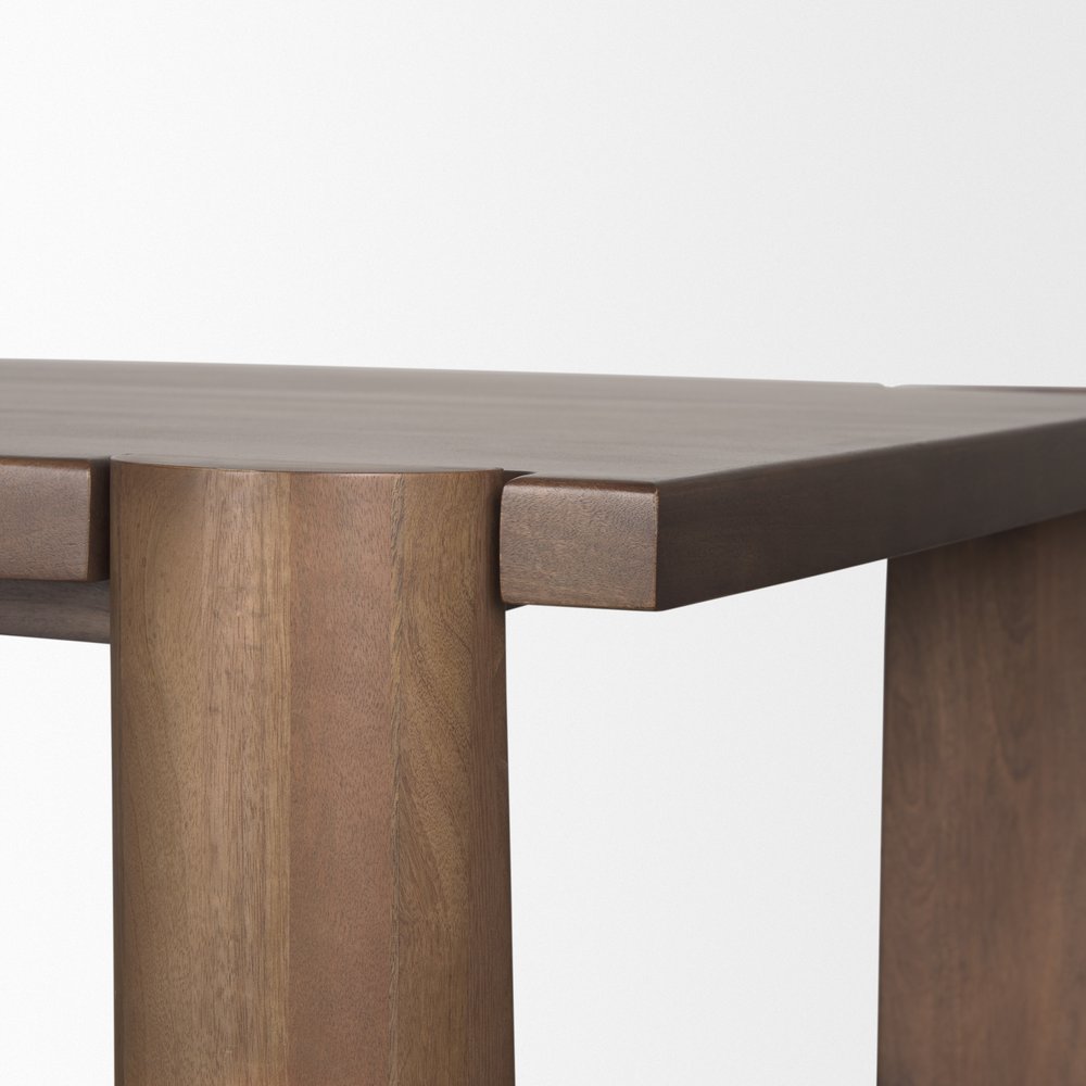 84" Brown Solid Wood Dining Table