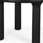 48" Black Solid Wood Round Top Dining Table