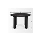 48" Black Solid Wood Round Top Dining Table