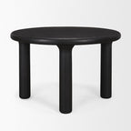48" Black Solid Wood Round Top Dining Table