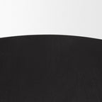 48" Black Solid Wood Round Top Dining Table