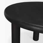 48" Black Solid Wood Round Top Dining Table