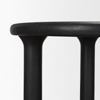 48" Black Solid Wood Round Top Dining Table