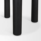 48" Black Solid Wood Round Top Dining Table