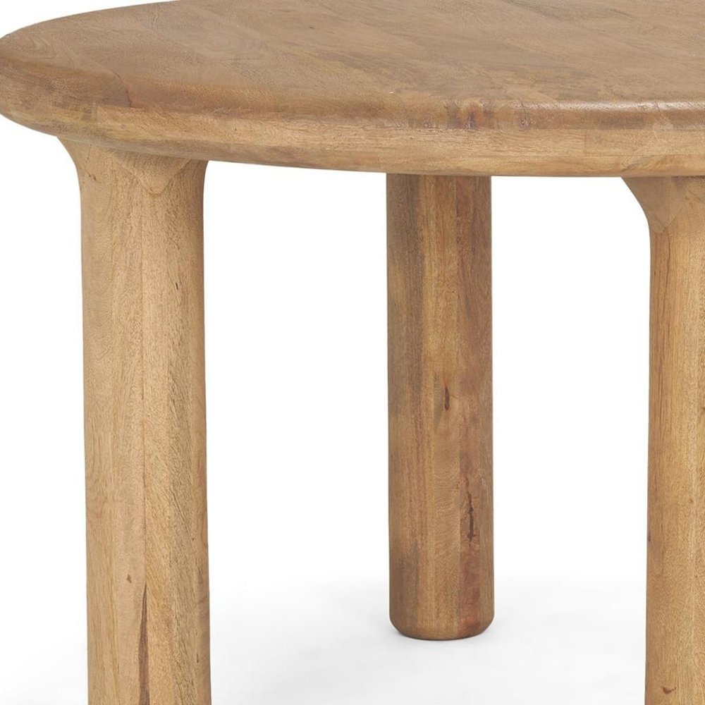 48" Black Solid Wood Round Top Dining Table