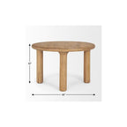 48" Black Solid Wood Round Top Dining Table