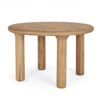 48" Black Solid Wood Round Top Dining Table