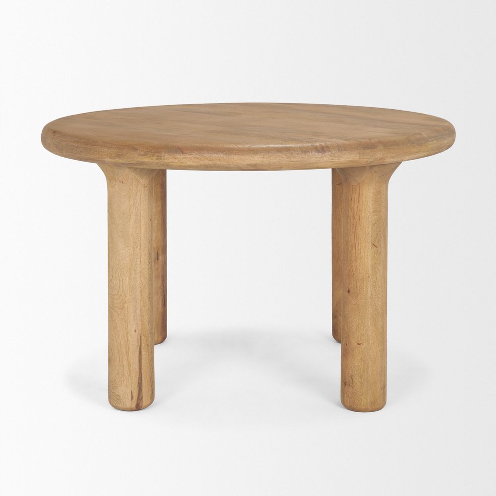 48" Black Solid Wood Round Top Dining Table