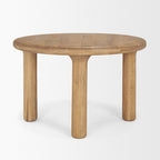 48" Black Solid Wood Round Top Dining Table