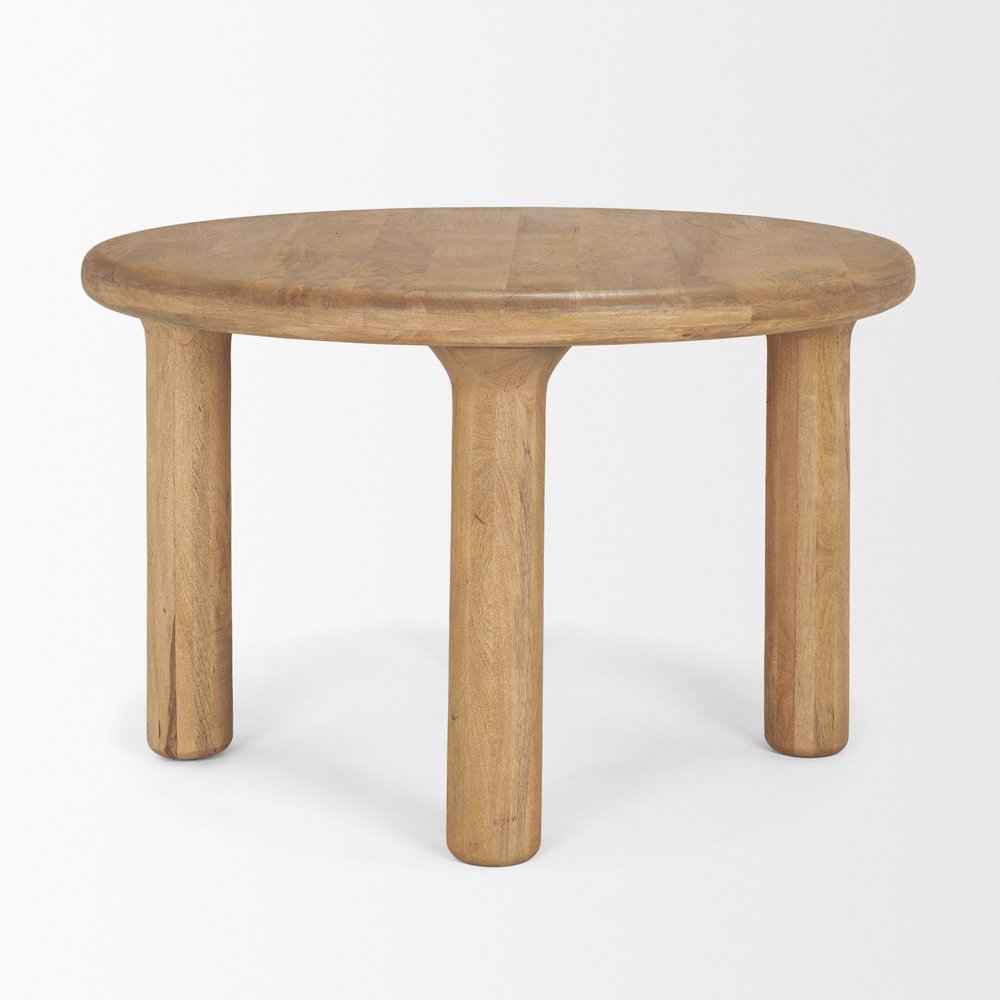 48" Black Solid Wood Round Top Dining Table