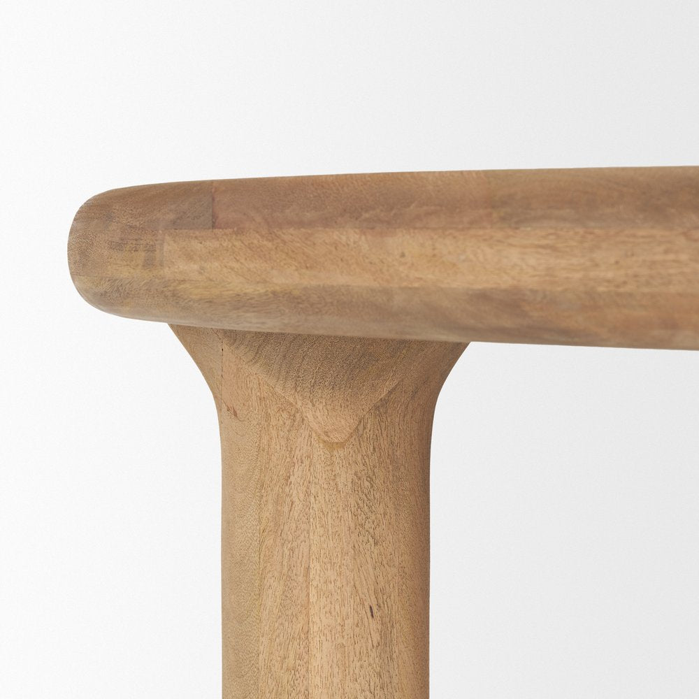 48" Black Solid Wood Round Top Dining Table