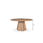 60" Light Brown Solid Wood Pedestal Base Round Top Dining Table