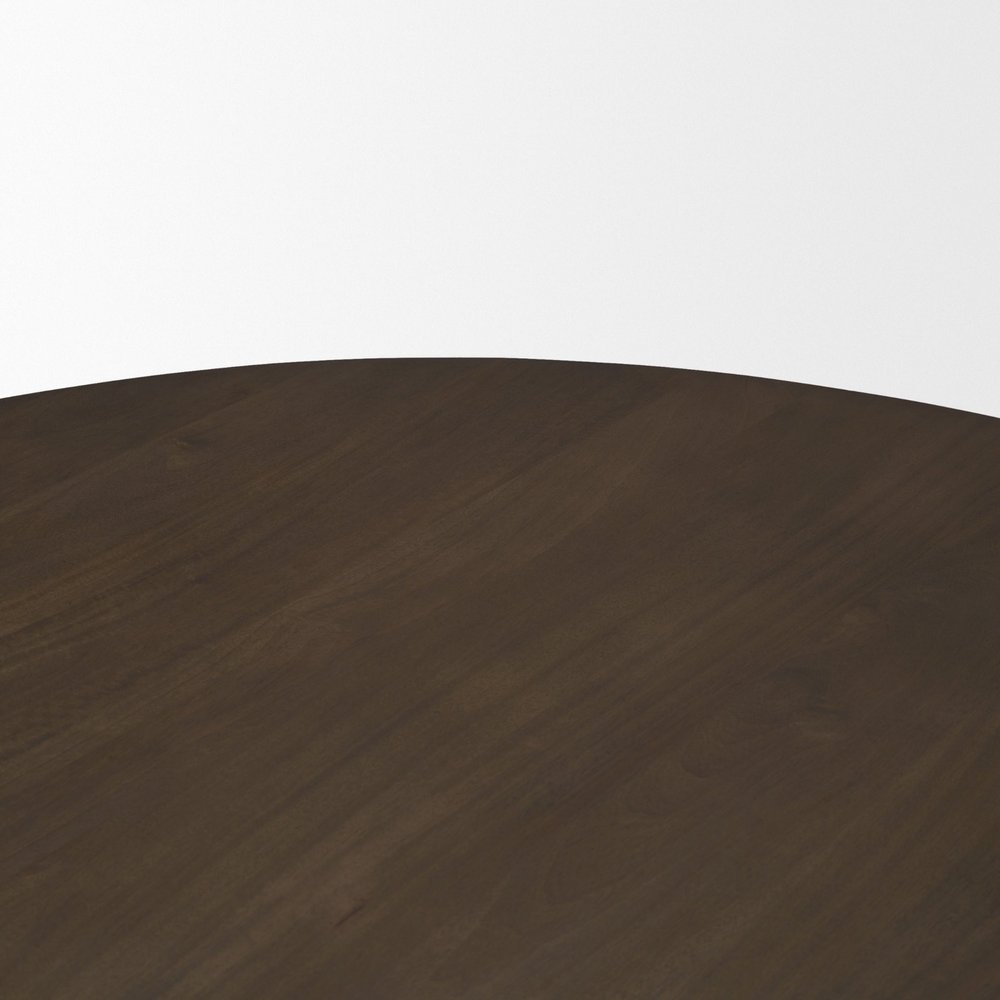 60" Light Brown Solid Wood Pedestal Base Round Top Dining Table
