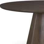 60" Light Brown Solid Wood Pedestal Base Round Top Dining Table