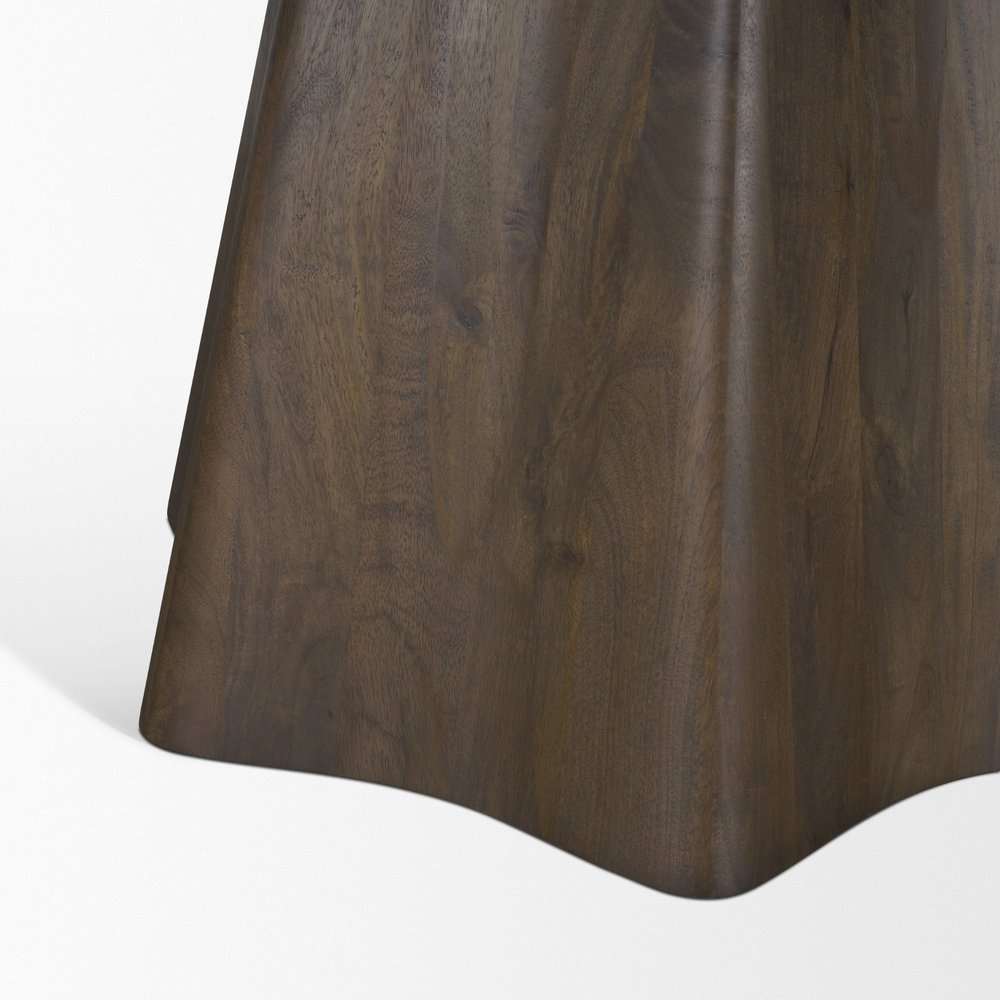 60" Light Brown Solid Wood Pedestal Base Round Top Dining Table