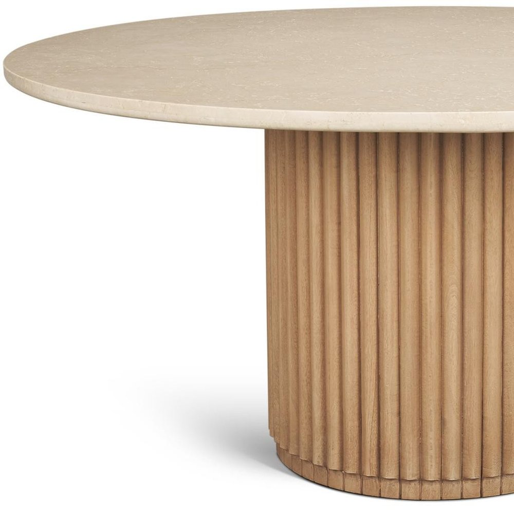 60" Dark Brown Solid Wood Pedestal Base Round Top Dining Table