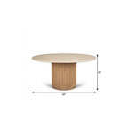 60" Dark Brown Solid Wood Pedestal Base Round Top Dining Table