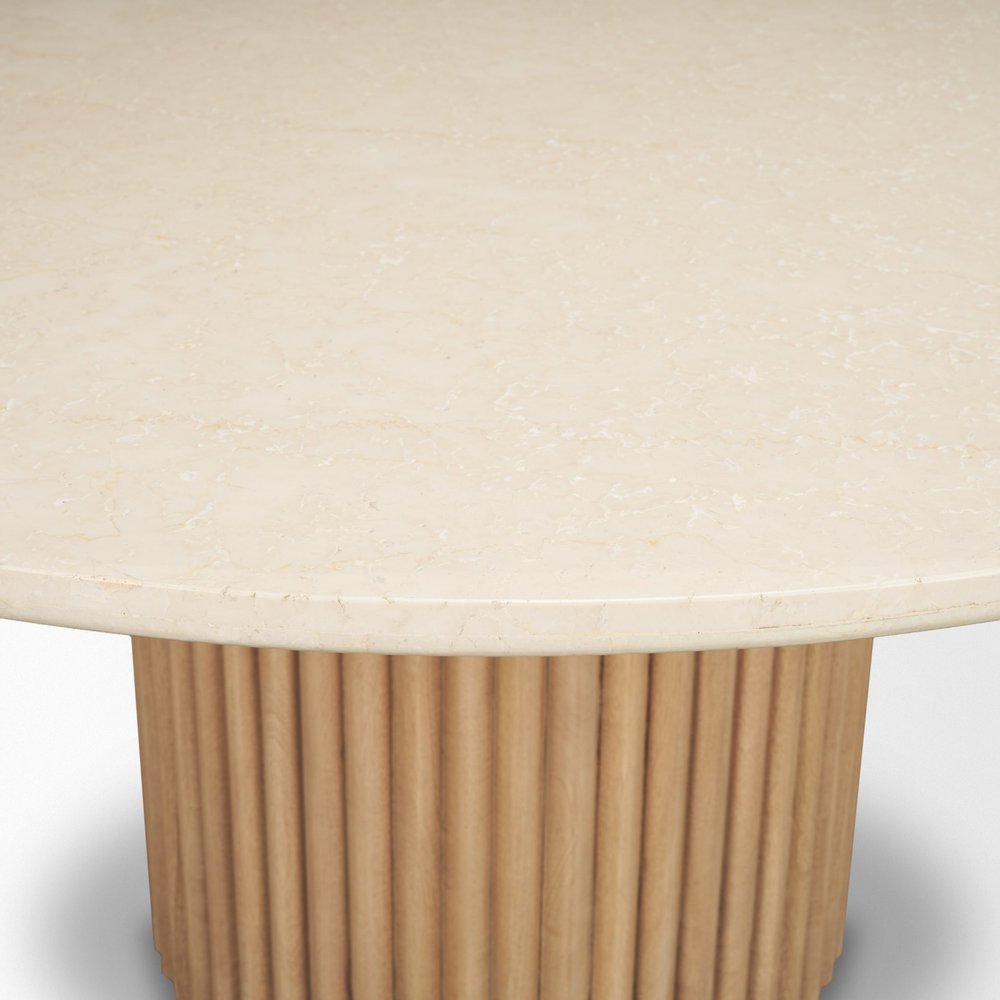 60" Dark Brown Solid Wood Pedestal Base Round Top Dining Table