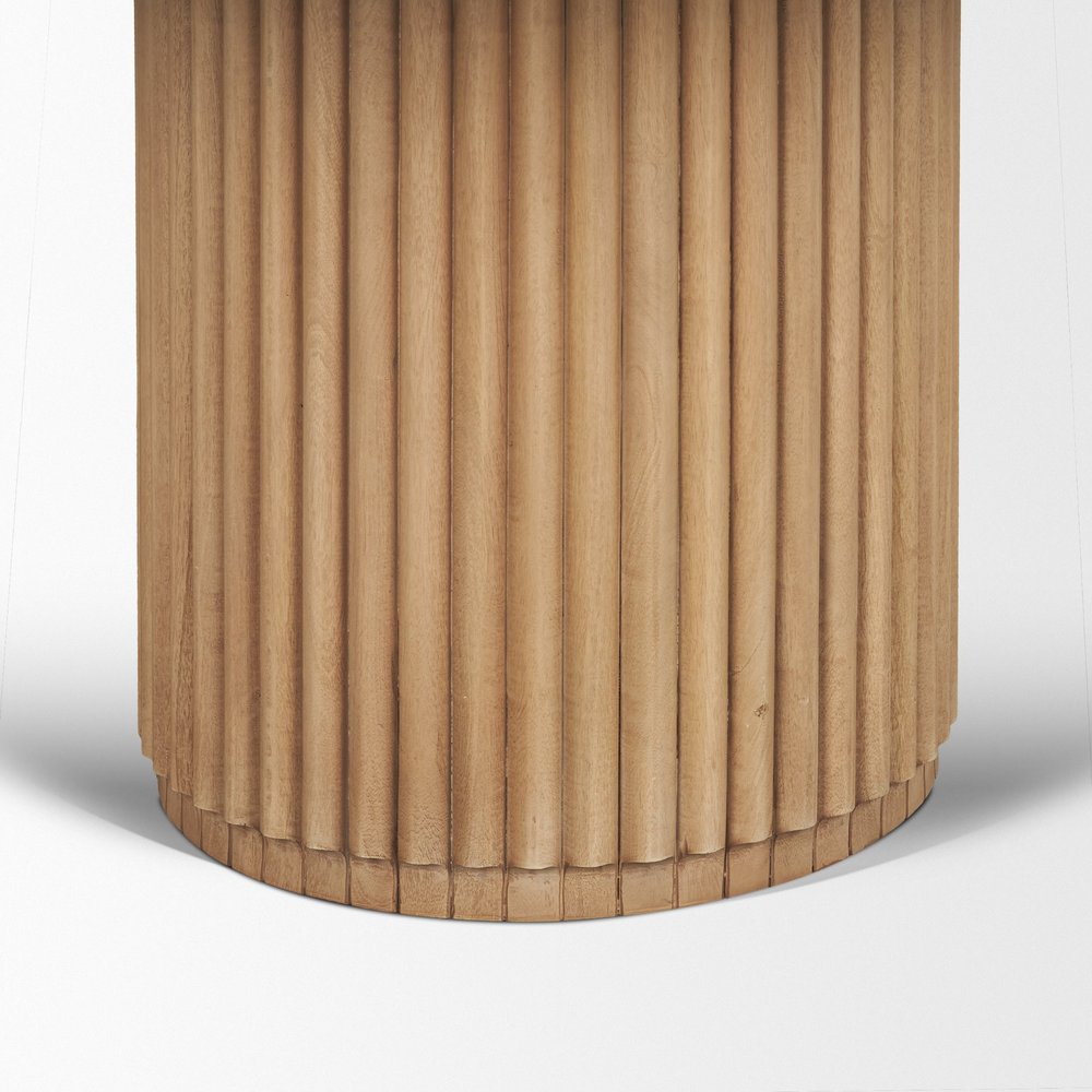 60" Dark Brown Solid Wood Pedestal Base Round Top Dining Table