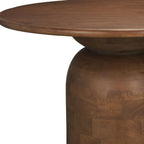 60" Brown Solid Wood Pedestal Base Round Top Dining Table