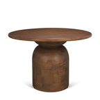 60" Brown Solid Wood Pedestal Base Round Top Dining Table