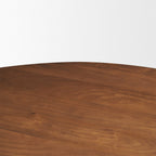 60" Brown Solid Wood Pedestal Base Round Top Dining Table