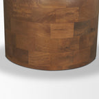 60" Brown Solid Wood Pedestal Base Round Top Dining Table