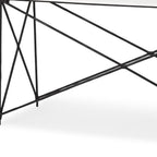 59" White and Black Genuine Marble and Metal Console Table
