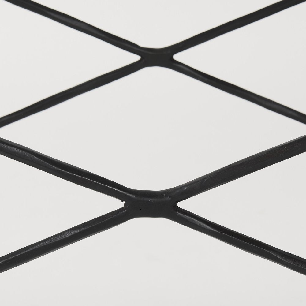 59" White and Black Genuine Marble and Metal Console Table
