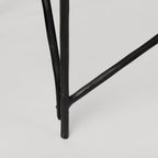 59" White and Black Genuine Marble and Metal Console Table