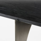 60" Black and Nickel Genuine Marble and Metal Frame Console Table