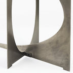 60" Black and Nickel Genuine Marble and Metal Frame Console Table