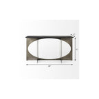 60" Black and Nickel Genuine Marble and Metal Frame Console Table