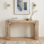 55" Beige Reclaimed Wood Console Table