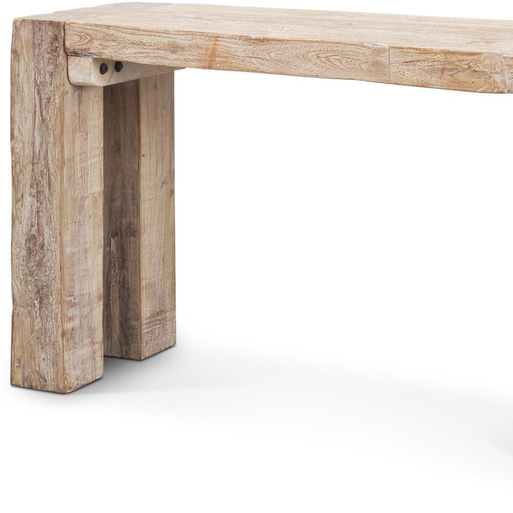 55" Beige Reclaimed Wood Console Table