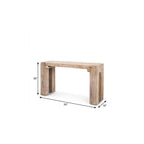 55" Beige Reclaimed Wood Console Table