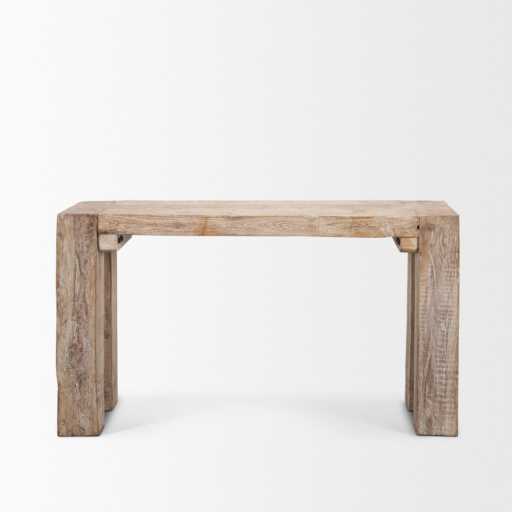 55" Beige Reclaimed Wood Console Table