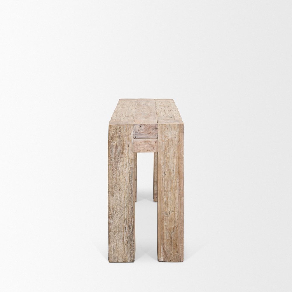 55" Beige Reclaimed Wood Console Table