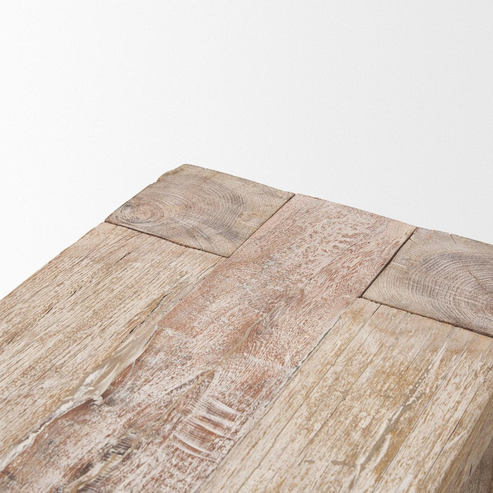 55" Beige Reclaimed Wood Console Table