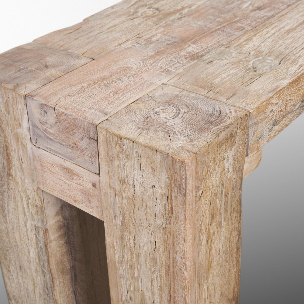 55" Beige Reclaimed Wood Console Table
