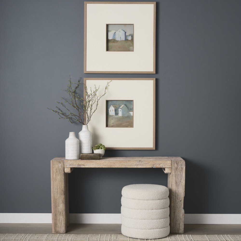 55" Beige Reclaimed Wood Console Table
