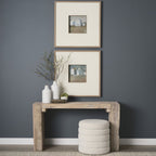 55" Beige Reclaimed Wood Console Table