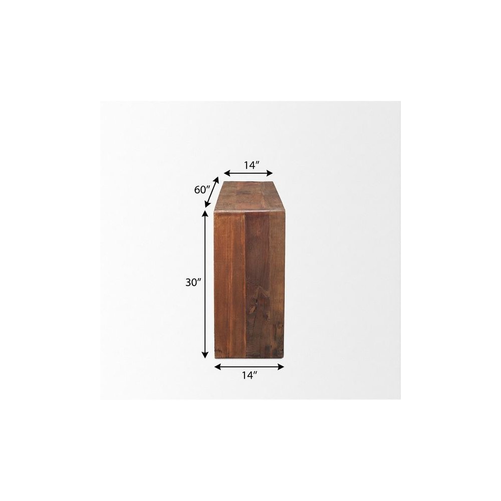 60" Brown Reclaimed Wood Frame Console Table