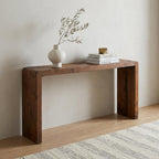 60" Brown Reclaimed Wood Frame Console Table