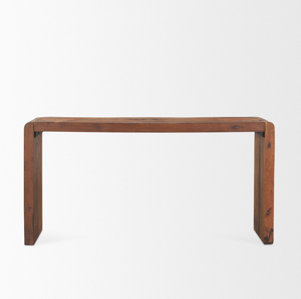 60" Brown Reclaimed Wood Frame Console Table