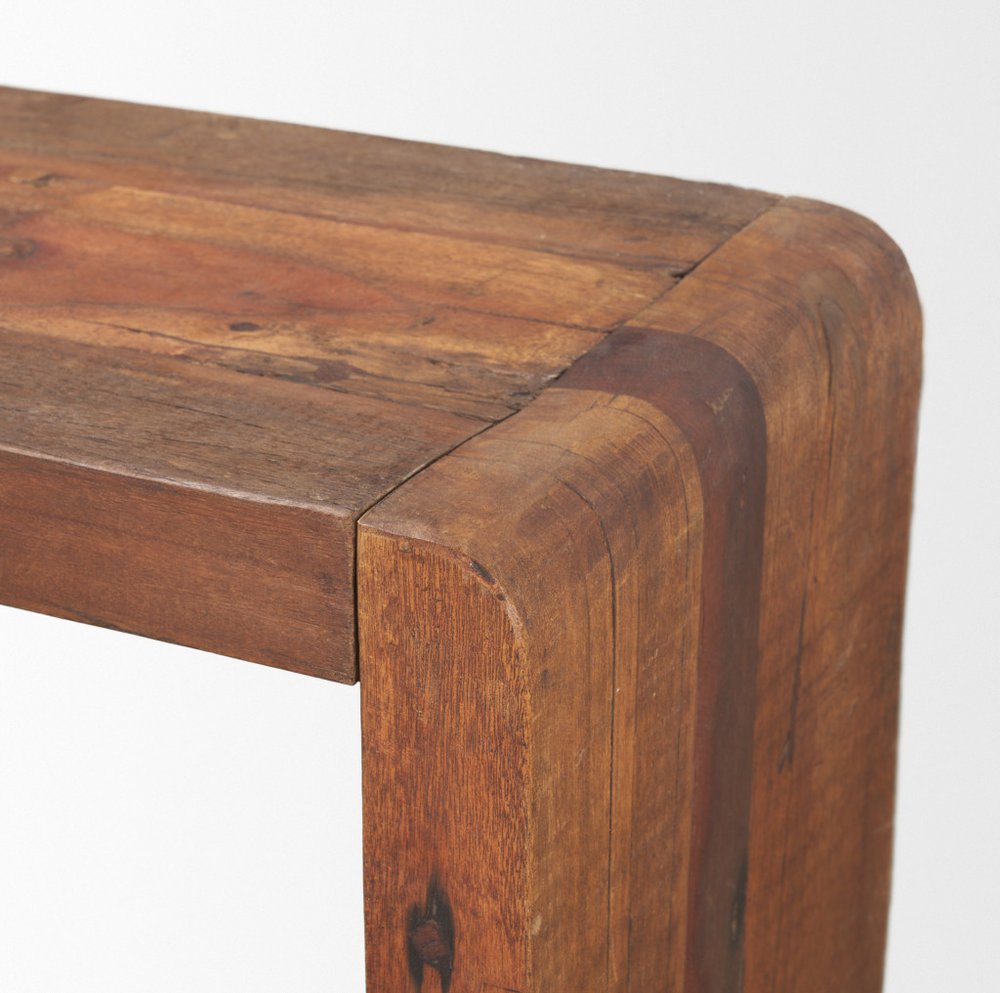 60" Brown Reclaimed Wood Frame Console Table