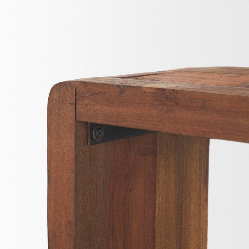 60" Brown Reclaimed Wood Frame Console Table